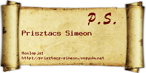 Prisztacs Simeon névjegykártya